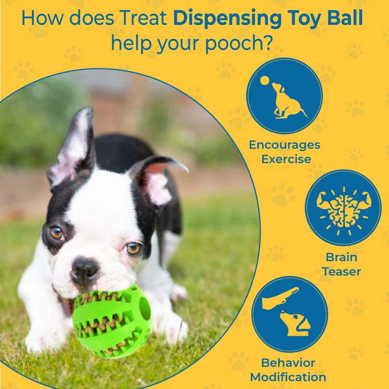 SunGrow 2-Pack Dog Treat Balls, Puzzle Food Interactive Treat Dispensers, Hide Treats Inside, Puppy Treat Dispensers for Training, Small Dog Enrichment Balls for Boredom, Mental Stimulation for Puppy - Image 2